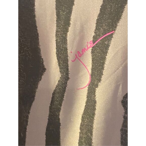 Jamie Sadock XL Sleeveless Golf Polo Top Women Zebra Print Green Pink Stretch Sp - Picture 4 of 6